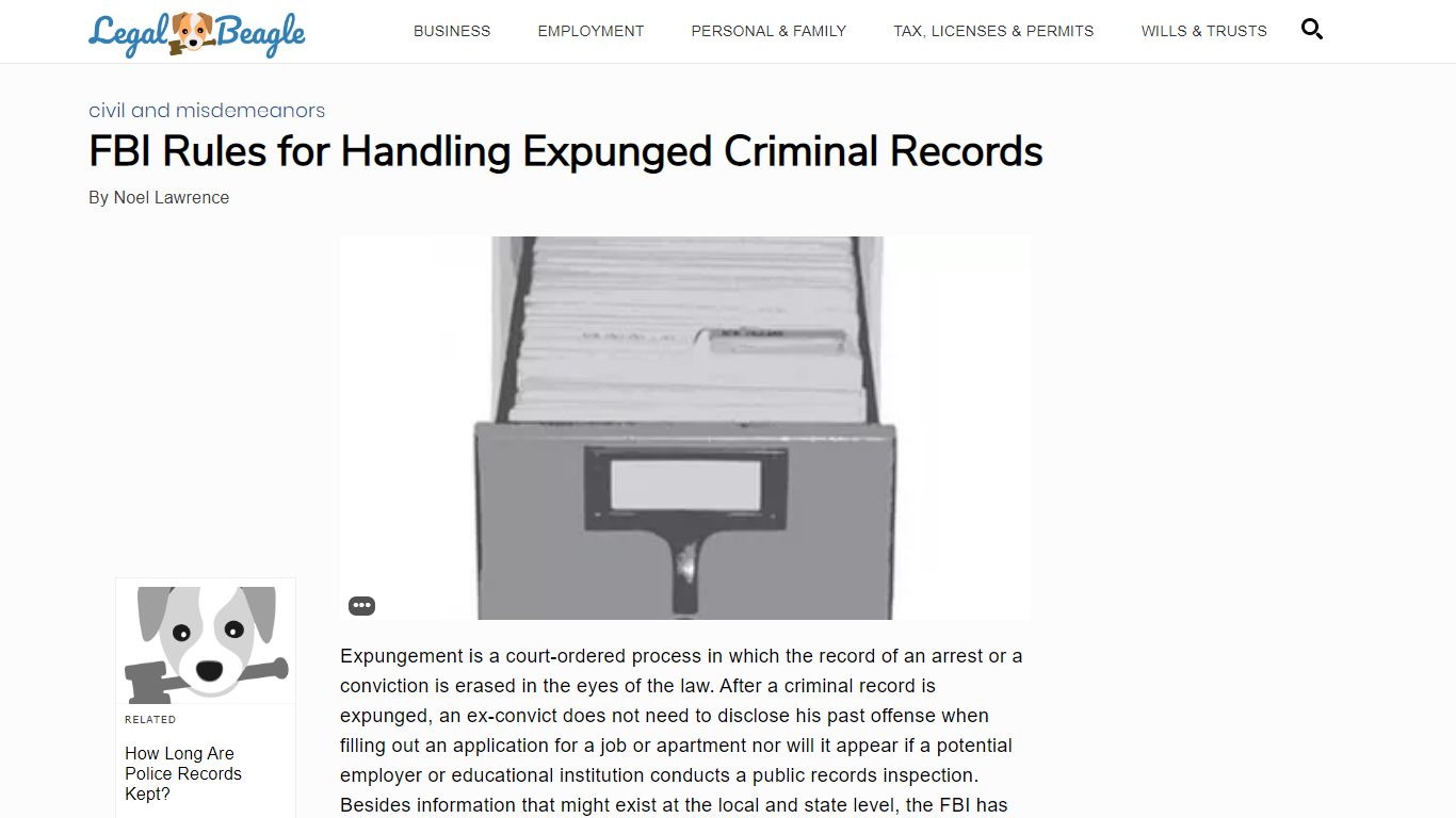 FBI Rules for Handling Expunged Criminal Records | Legal Beagle